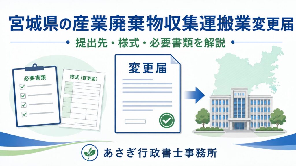宮城県の産業廃棄物収集運搬業の変更届