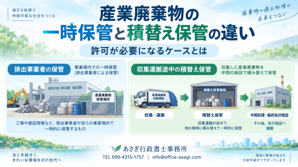 産業廃棄物の一時保管と積替え保管の違い｜許可が必要になるケースとは
